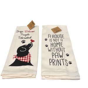 Dog-Themed Kitchen Towels with Black and Red Design